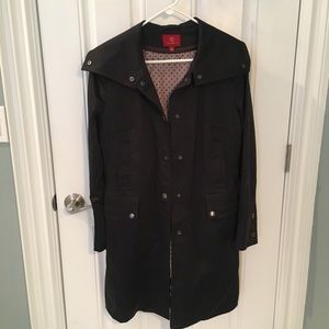 COLE HAAN Black Trench Rain Coat